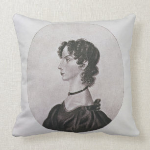 Porträt von Anne Bronte (1820-49) von einem Kissen