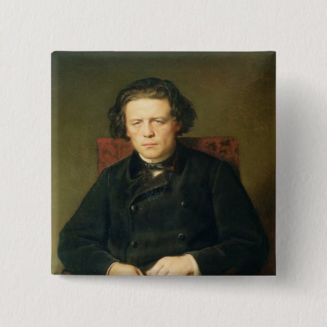 Porträt von Anton Rubinstein 1870 Button (Vorderseite)