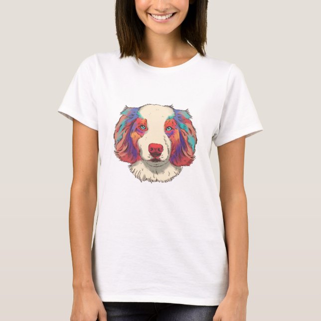 Porträt von australischen Schafhunden T-Shirt (Vorderseite)