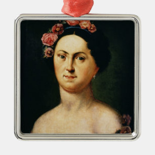 Porträt von Avdotia Istomina, 1830s Silbernes Ornament