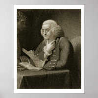 Porträt von Benjamin Franklin, graviert von Thomas
