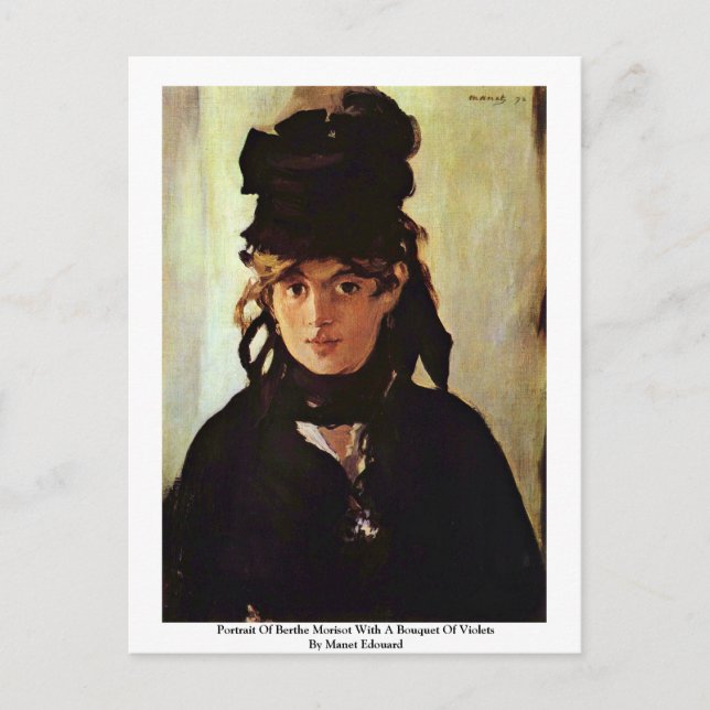 Porträt von Berthe Morisot Postkarte (Vorderseite)