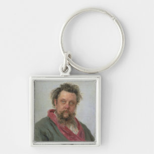 Porträt von bescheidenem Petrovich Moussorgsky Schlüsselanhänger