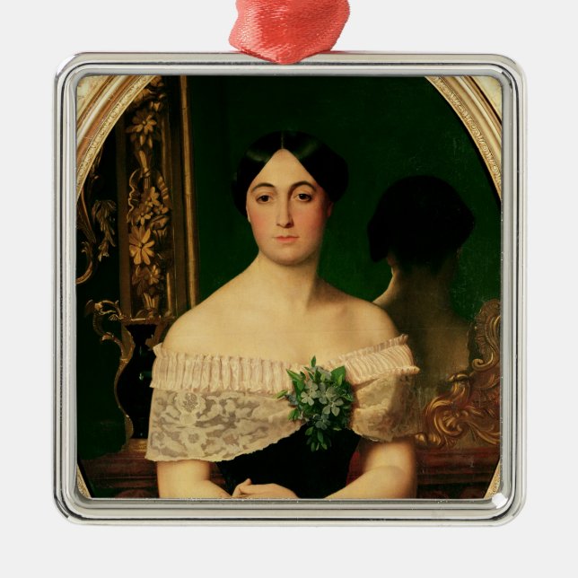 Porträt von Birke Marianne Elisa Silbernes Ornament (Vorne)