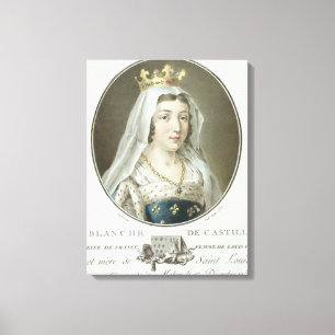 Porträt von Blanche de Castille (1185-1252) engra Leinwanddruck