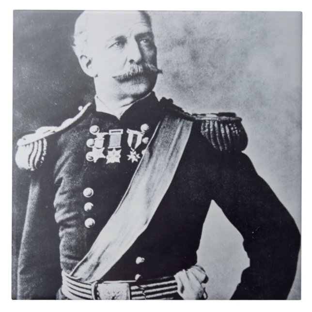 Porträt von Brigadegeneral Nelson A. Miles (183 Fliese (Vorderseite)