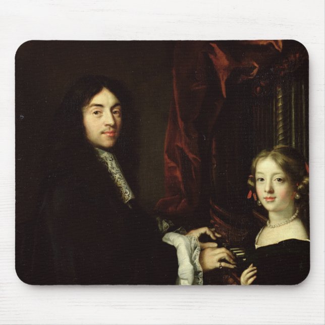 Porträt von Charles Couperin und die Tochter Mousepad (Vorne)