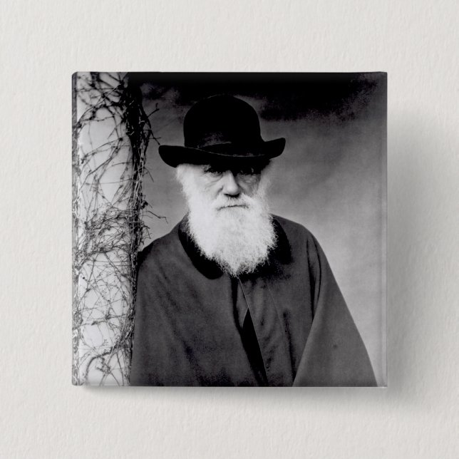 Porträt von Charles Darwin 1881 Button (Vorderseite)