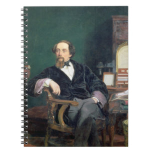 Porträt von Charles Dickens (Öl auf Leinwand) Notizblock