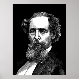 Porträt von Charles Dickens Poster