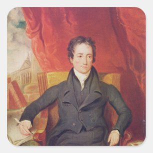 Porträt von Charles-Lamm 1826 Quadratischer Aufkleber