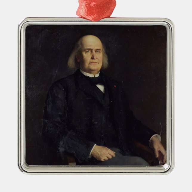 Porträt von Charles Leconte de Lisle 1885 Silbernes Ornament (Vorne)