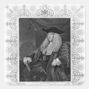 Porträt von Charles Pratt, 1. Graf Camden Quadratischer Aufkleber