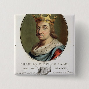 Porträt von Charles V, genannt "den klugen" Köni Button