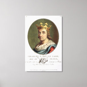 Porträt von Charles V, genannt "den klugen" Köni Leinwanddruck