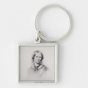 Porträt von Charlotte Bronte, graviert von Schlüsselanhänger