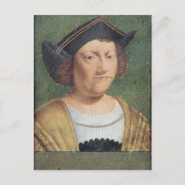 Porträt von Christoph Kolumbus Postkarte (Vorderseite)