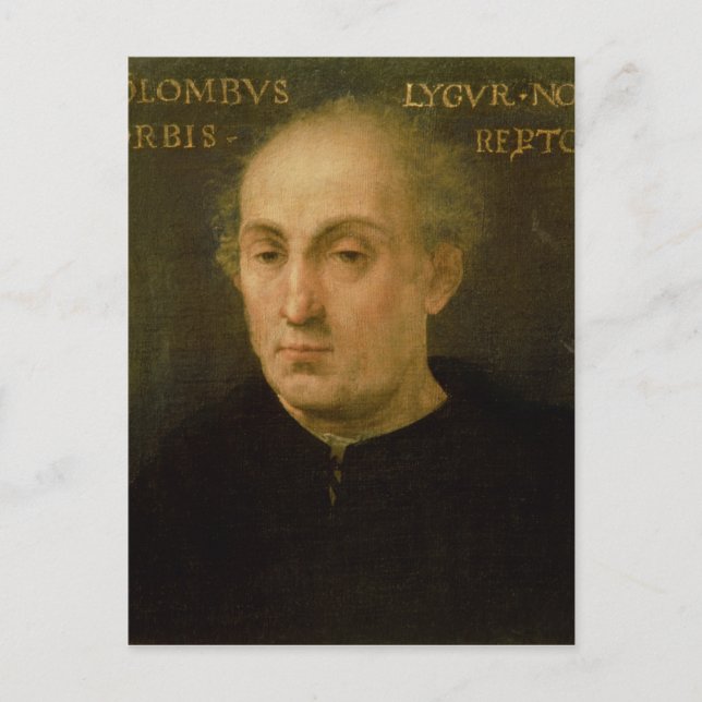 Porträt von Christoph Kolumbus Postkarte (Vorderseite)