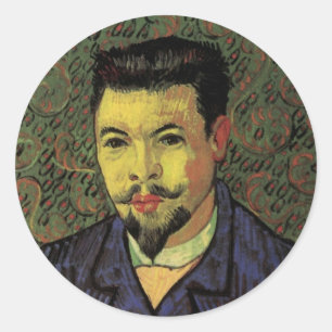 Porträt von Dr. Felix Rey von Vincent van Gogh Runder Aufkleber