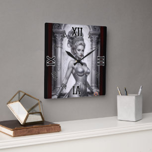 Porträt von Drusella Arkaevis Kunst, Dichtung und  Quadratische Wanduhr
