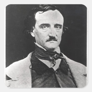 Porträt von Edgar Allan Poe Quadratischer Aufkleber
