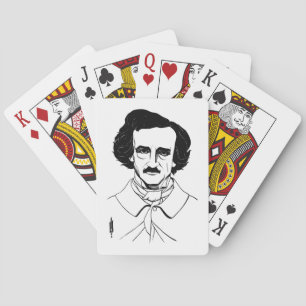 Porträt von Edgar Allan Poe Spielkarten