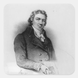 Porträt von Edward Jenner Quadratischer Aufkleber