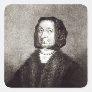 Porträt von Elizabeth Cromwell Quadratischer Aufkleber
