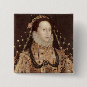 Porträt von Elizabeth I c.1575-80 Button