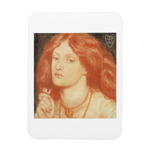 Porträt von Elizabeth Siddal (1834-62), 1860 (Rot Magnet