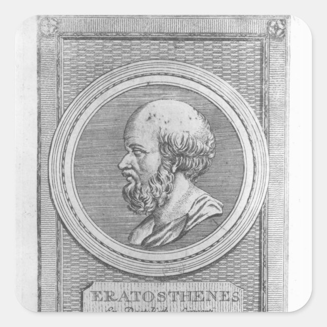 Porträt von Eratosthenes Quadratischer Aufkleber (Vorderseite)