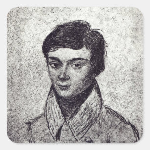Porträt von Evariste Galois Quadratischer Aufkleber