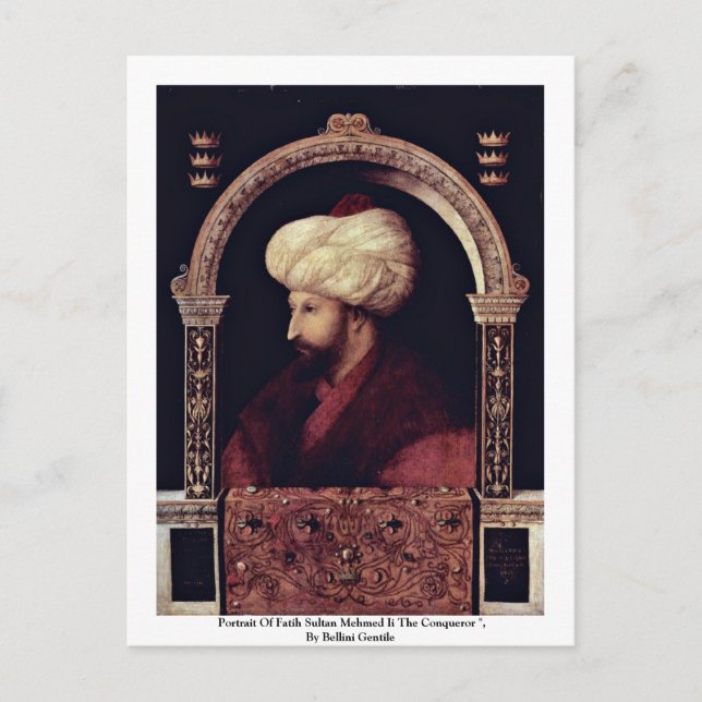 Porträt von Fatih Sultan Mehmed II der Eroberer Postkarte (Vorderseite)