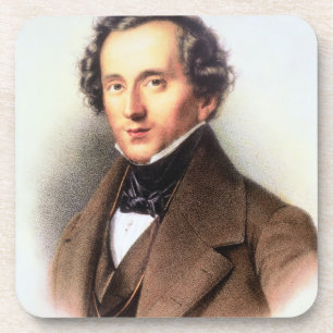 Porträt von Felix Mendelssohn (1809-47) (litho) Untersetzer