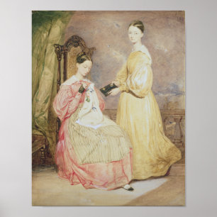 Porträt von Florence Nightingale und von ihr Poster