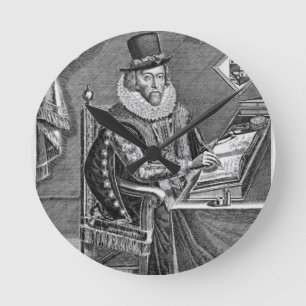 Porträt von Francis Bacon-(1561-1626) Vicomte von Runde Wanduhr