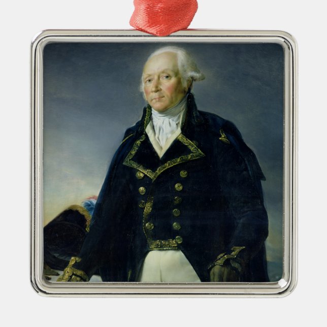 Porträt von Francois-Christophe Kellermann Silbernes Ornament (Vorne)