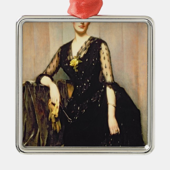 Porträt von Frau Agnes Williamson Silbernes Ornament (Vorne)