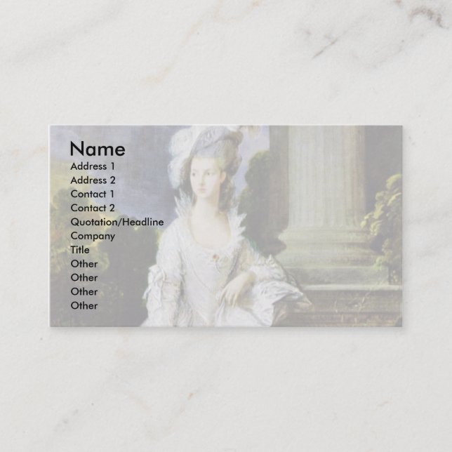 Porträt von Frau Thomas Graham By Thomas Gainsboro Visitenkarte (Vorderseite)