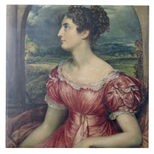 Porträt von Fräulein Puxley, 1826 (Öl auf Fliese
