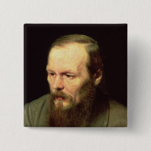 Porträt von Fyodor Dostoyevsky 1872 Button