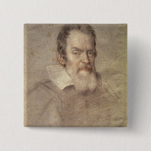 Porträt von Galileo Galilei-Astronomen Button