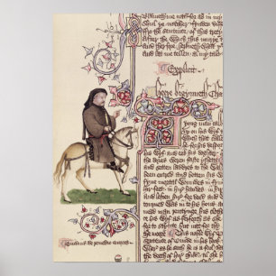 Porträt von Geoffrey- Chaucerfaksimile von Poster