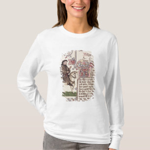 Porträt von Geoffrey- Chaucerfaksimile von T-Shirt
