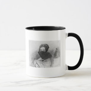 Porträt von George Sand hinter ihrem Fan Tasse