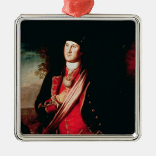 Porträt von George Washington 1772 Silbernes Ornament