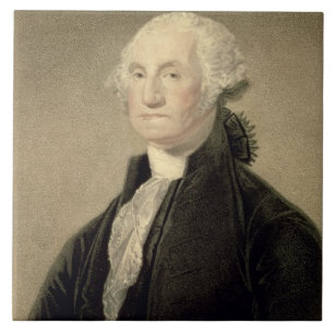 Porträt von George Washington, graviert von Fliese