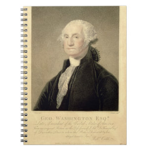 Porträt von George Washington, graviert von Notizblock