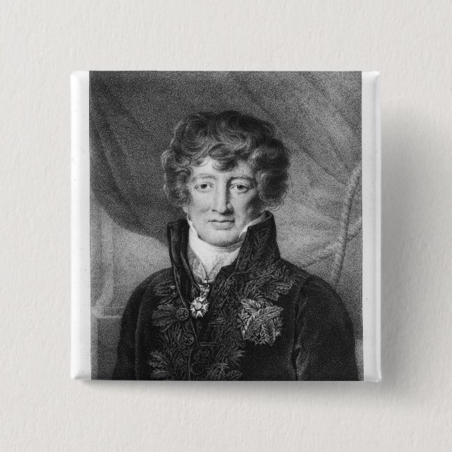 Porträt von Georges Cuvier Button (Vorderseite)