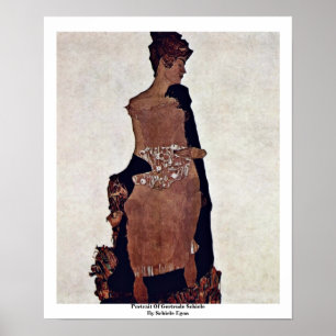 Porträt von Gertrud Schiele durch Schiele Egon Poster